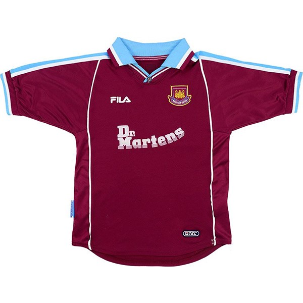 Tailandia Camiseta West Ham United FILA 1ª Kit Retro 1999 2000 Rojo